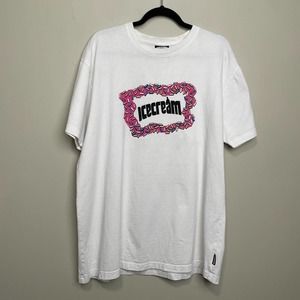 Icecream Graphic Sprinkles Short Sleeve Crew Neck Tee White XL